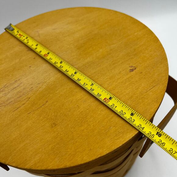 Peterboro Basket Co. Wooden Hand Basket Plastic Liner Picnic Cottagecore - Picture 9 of 13